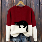 Lunea | Sweat Femme avec Motif de Chat