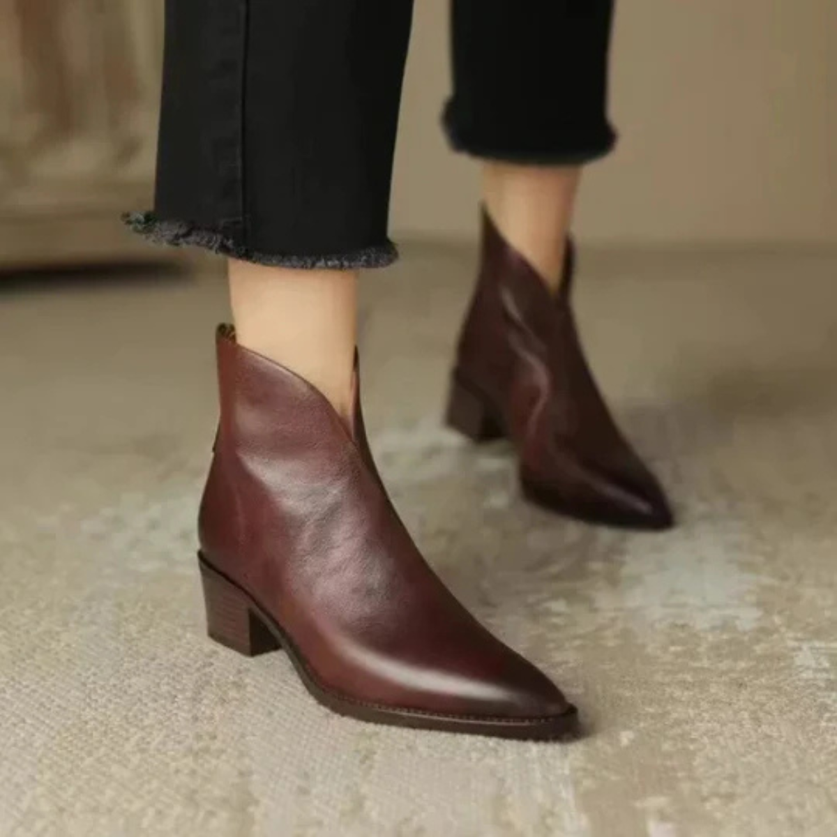 Anita - Bottines de luxe à talon bas