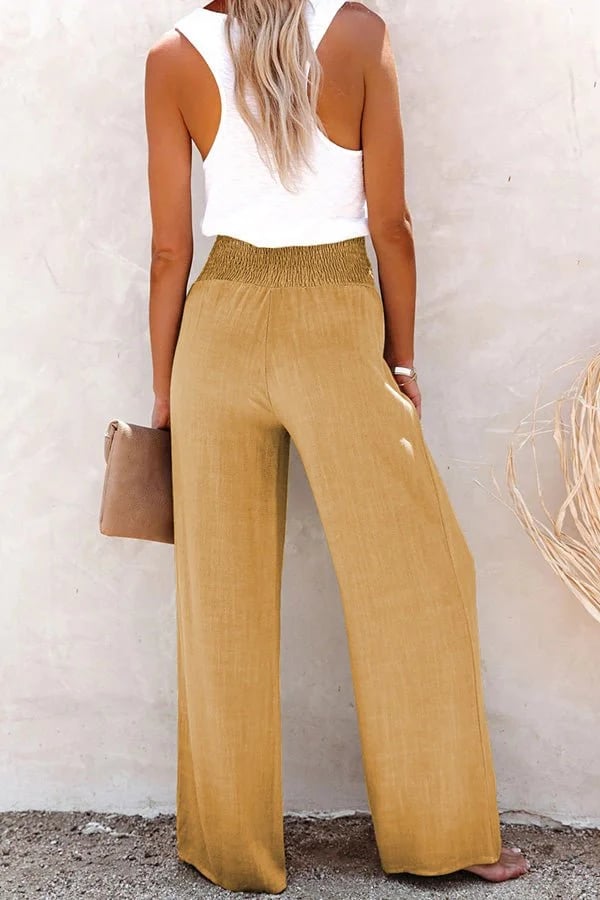 Riana - Pantalon Taille Haute Détendu