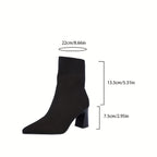 Juliette | Bottines Élégantes à Bout Pointu & Talon Carré