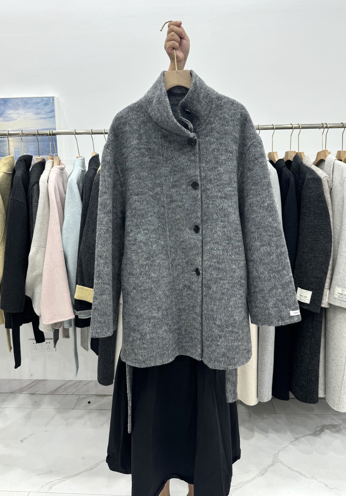 Manteau Femme Mi-Long en Laine & Cachemire à Ceinture