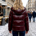 Doudoune Brillante à Capuche