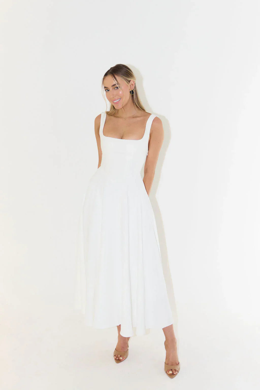 Céline | Robe Midi Cocktail Celeste Tendance Élégante