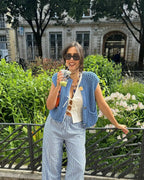 Gilet En Maille Épaisse Avec Boutons