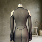 Selene | Robe moulante en tulle brodé