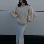 Pull Femme à Sequins en Mohair Lumière