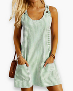 Robe Rayée Sans Manches pour Femme | Chic et Confort