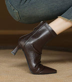 Louise | Bottines minimalistes en cuir à talon moyen