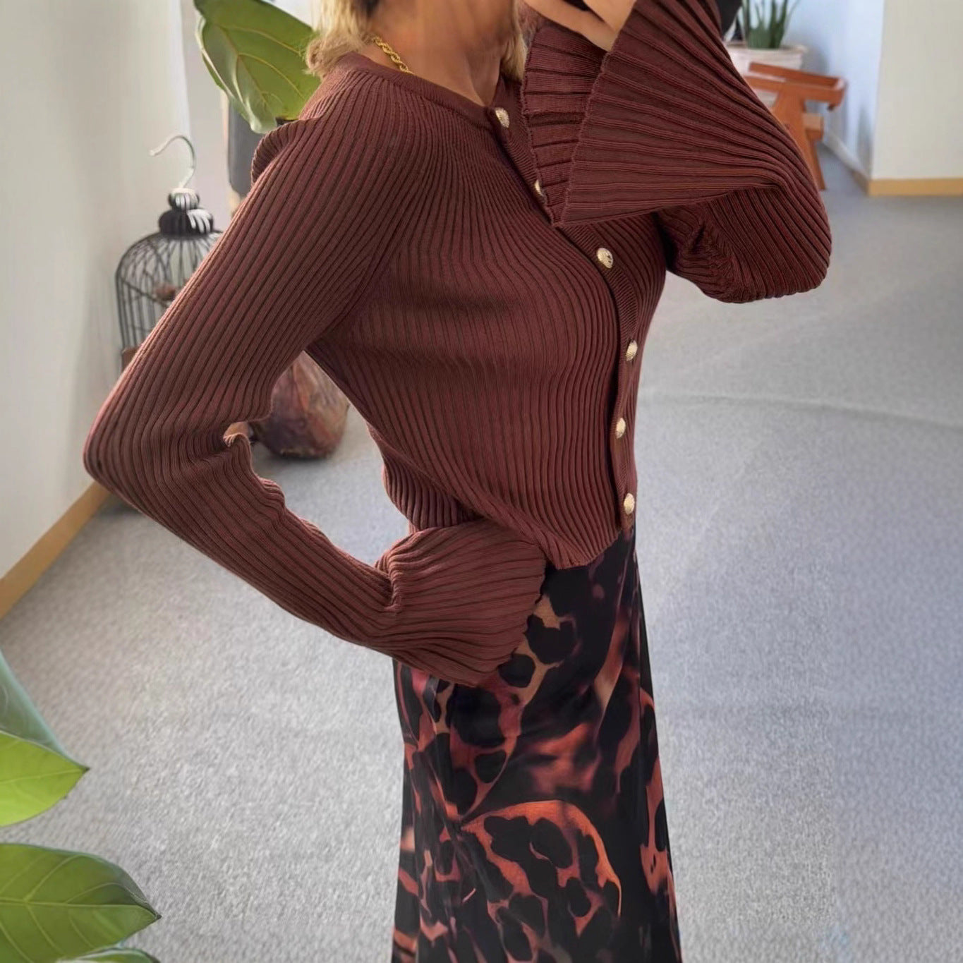 Cardigan Femme Slim Fit à Boutonnage