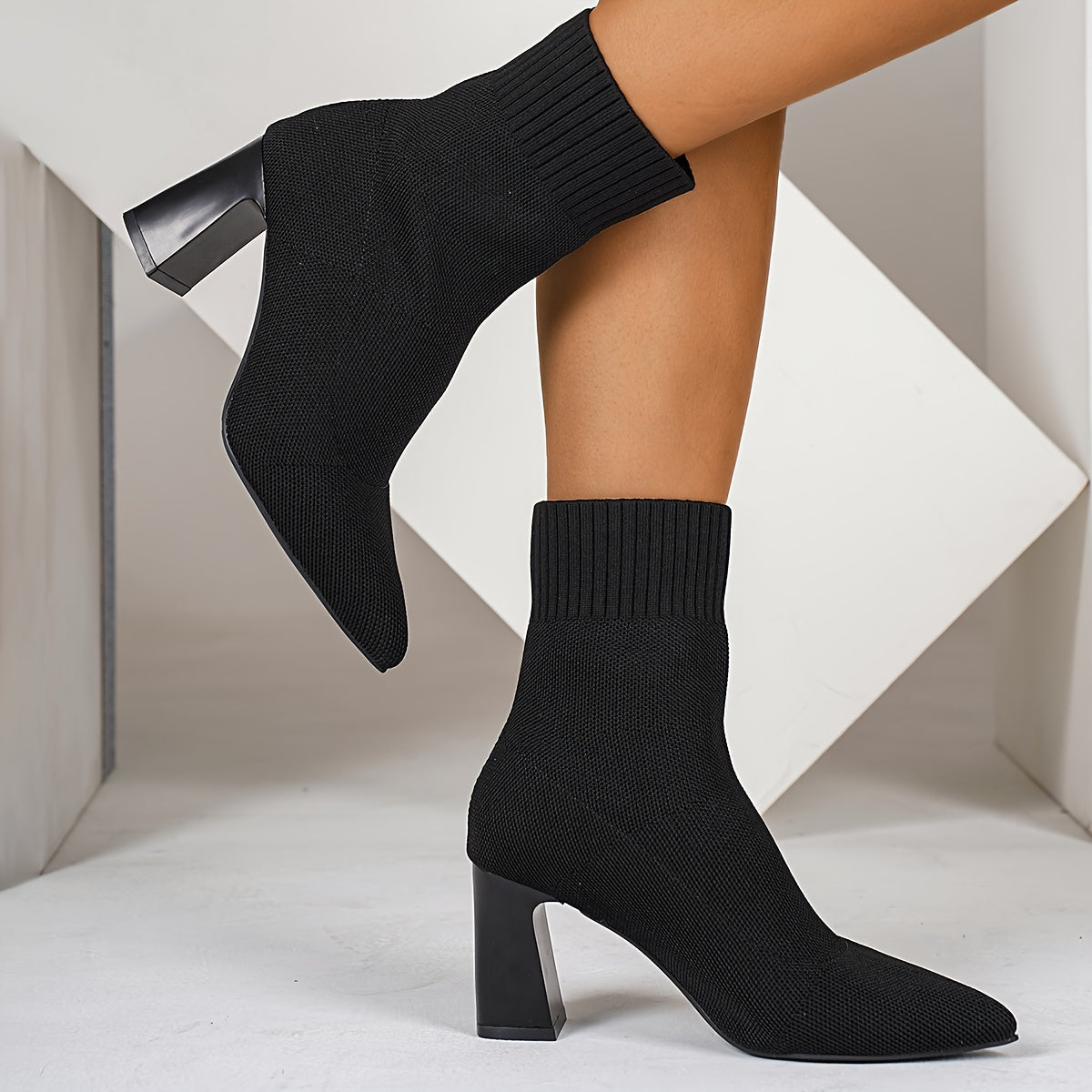 Juliette | Bottines Élégantes à Bout Pointu & Talon Carré