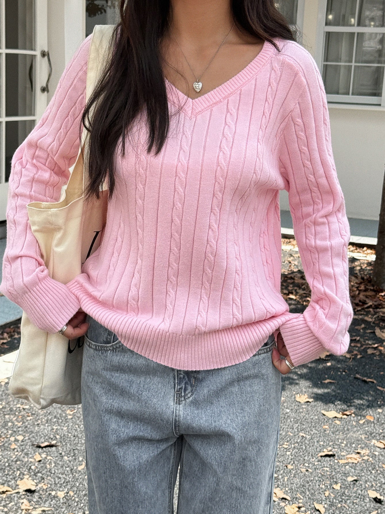 Pull Femme Col V Élastic