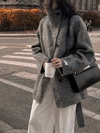 Manteau Femme Mi-Long en Laine & Cachemire à Ceinture