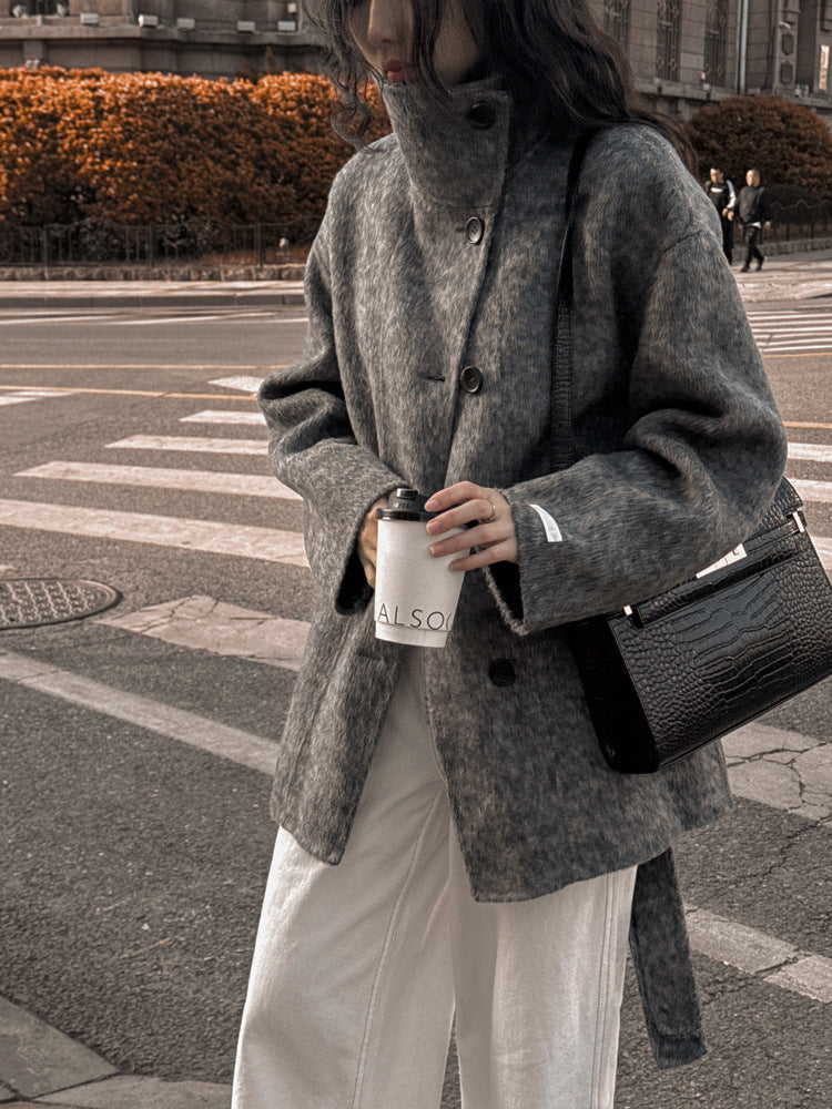 Manteau Femme Mi-Long en Laine & Cachemire à Ceinture