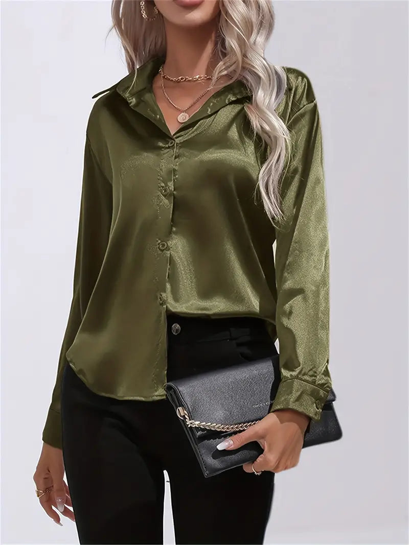 Camille | Blouse en Satin Élégante Tendance Chic