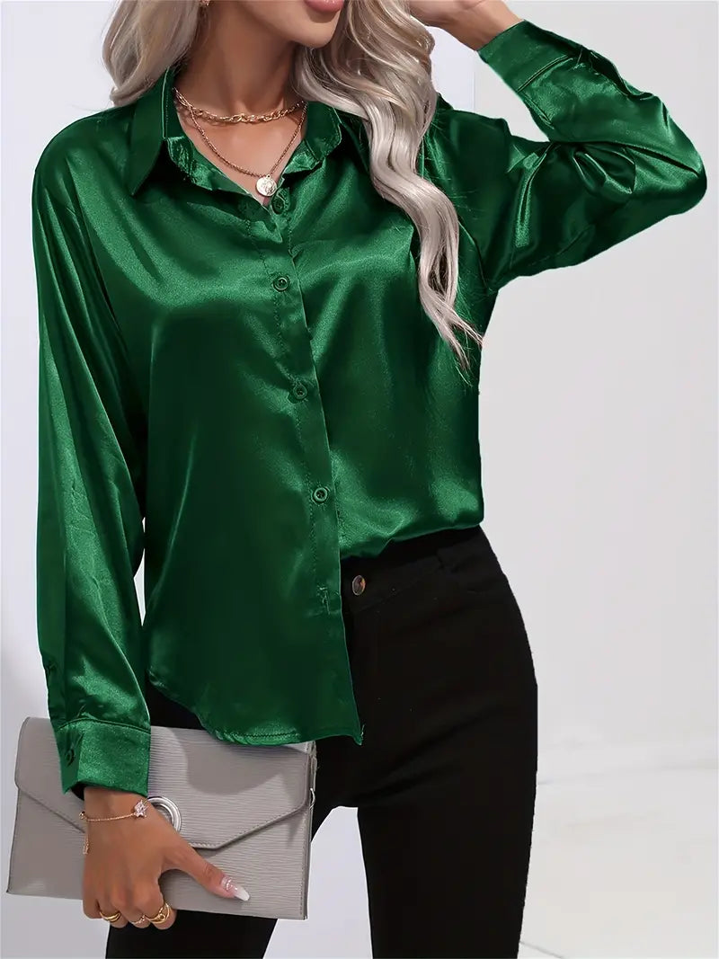 Camille | Blouse en Satin Élégante Tendance Chic