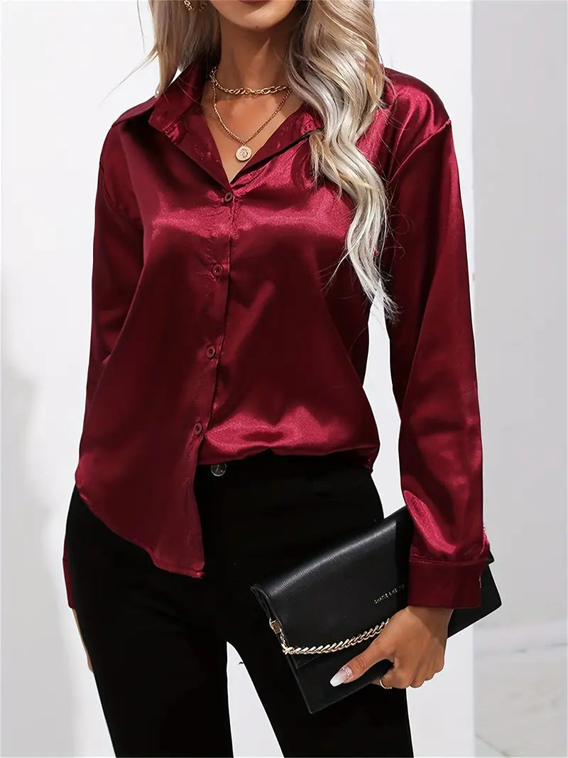 Camille | Blouse en Satin Élégante Tendance Chic