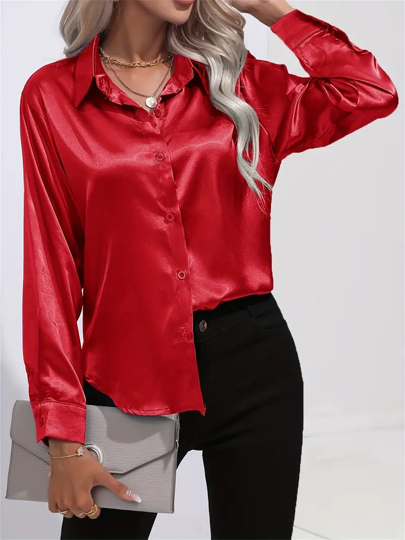 Camille | Blouse en Satin Élégante Tendance Chic