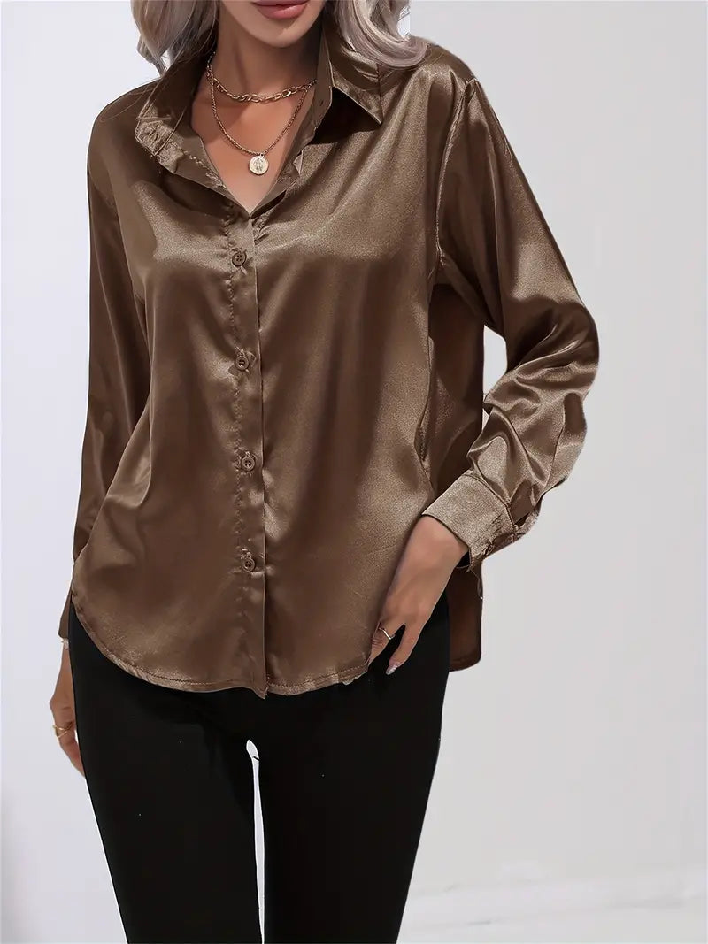 Camille | Blouse en Satin Élégante Tendance Chic