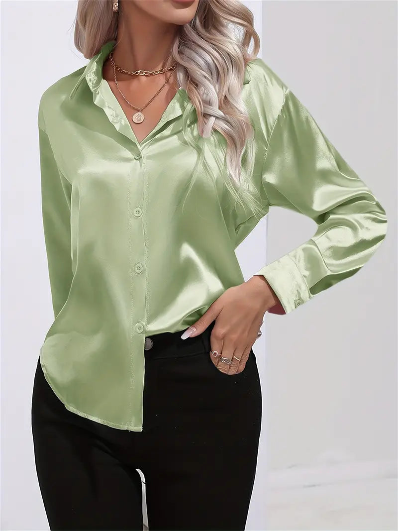 Camille | Blouse en Satin Élégante Tendance Chic