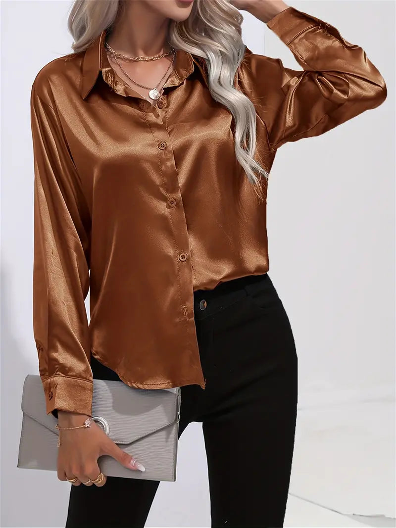 Camille | Blouse en Satin Élégante Tendance Chic