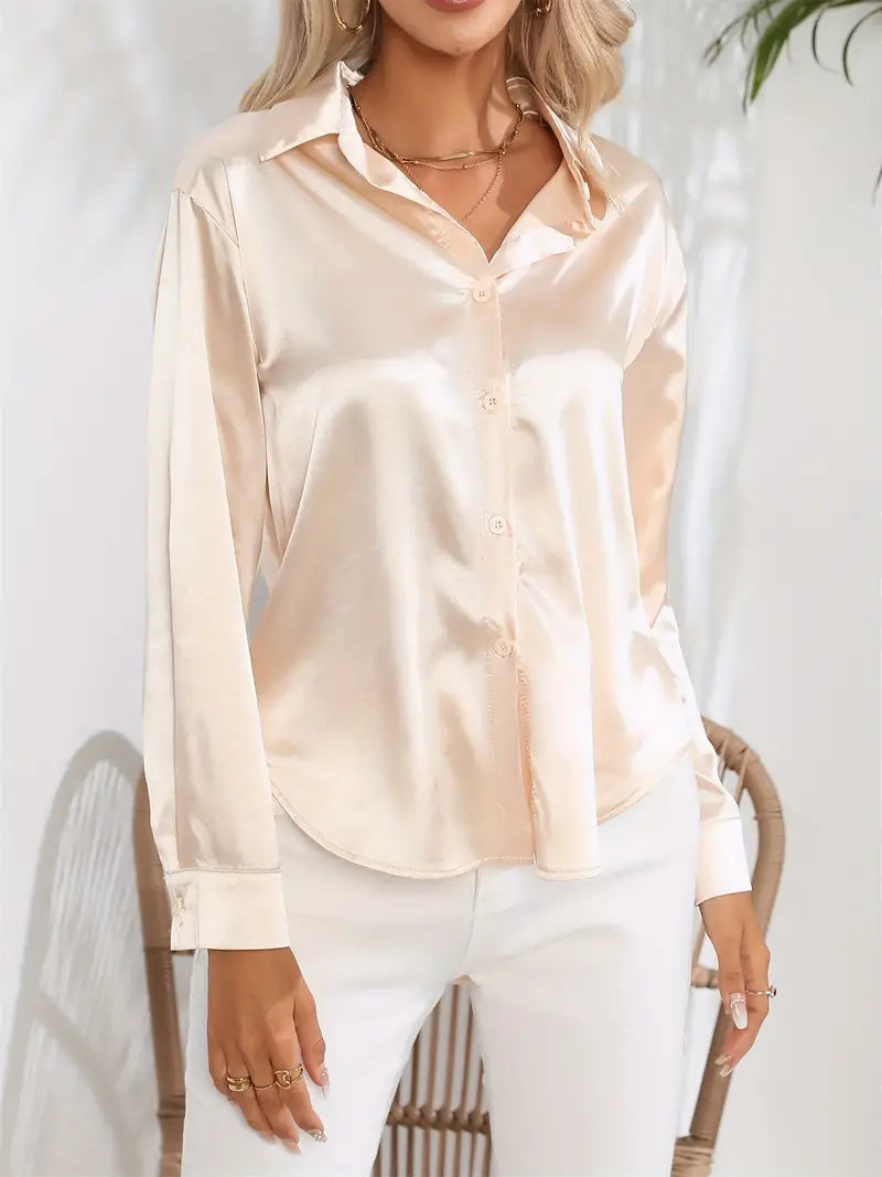 Camille | Blouse en Satin Élégante Tendance Chic