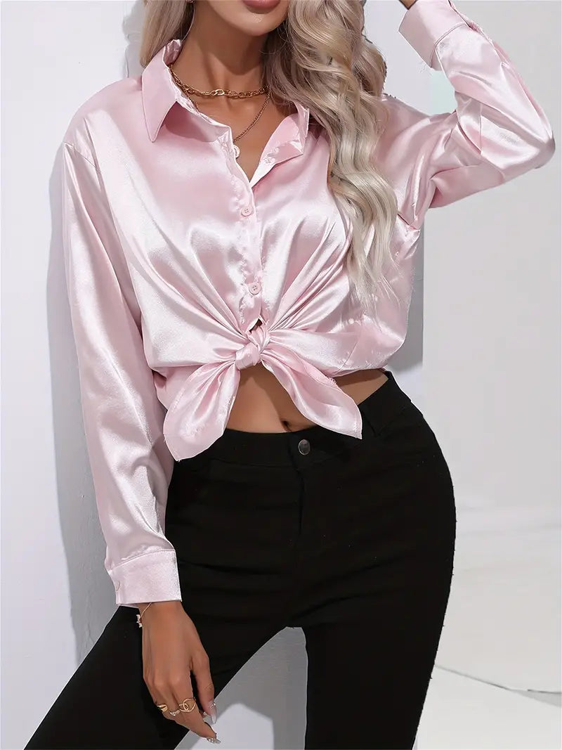 Camille | Blouse en Satin Élégante Tendance Chic