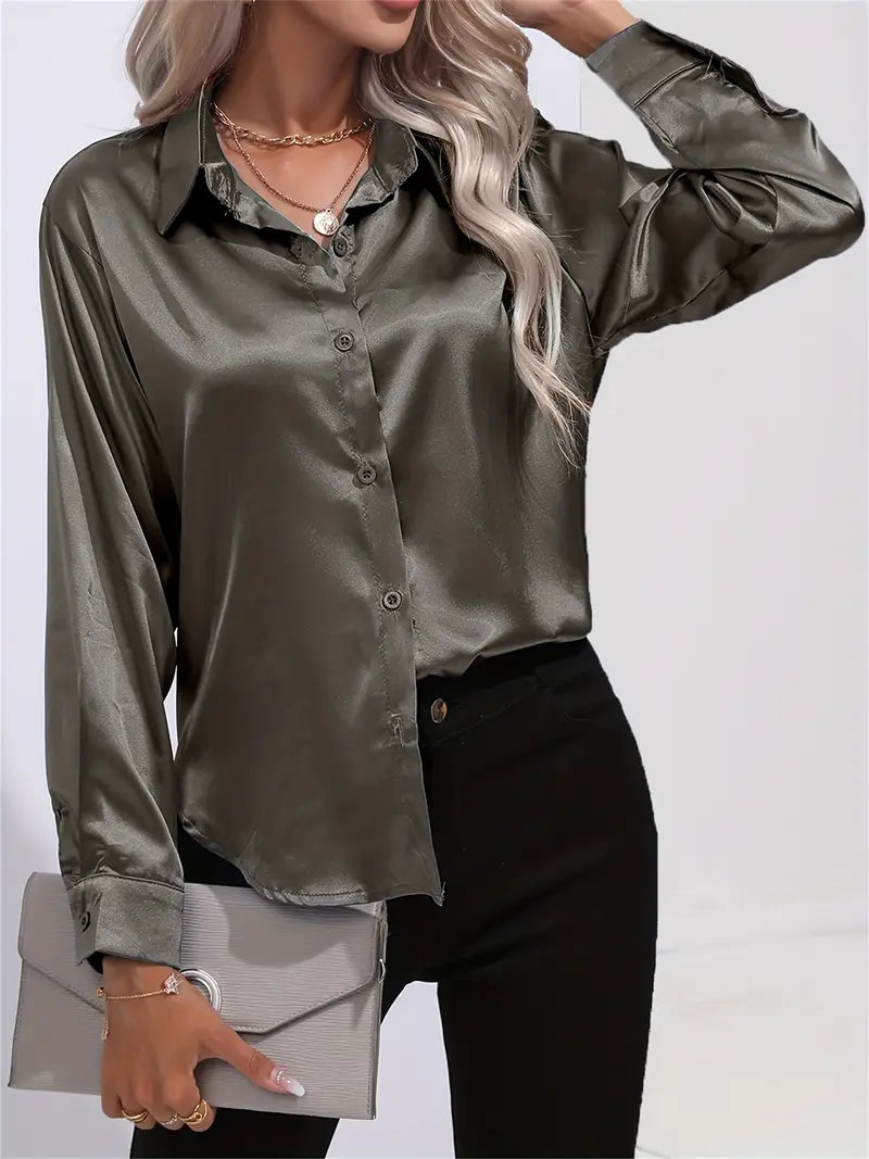 Camille | Blouse en Satin Élégante Tendance Chic