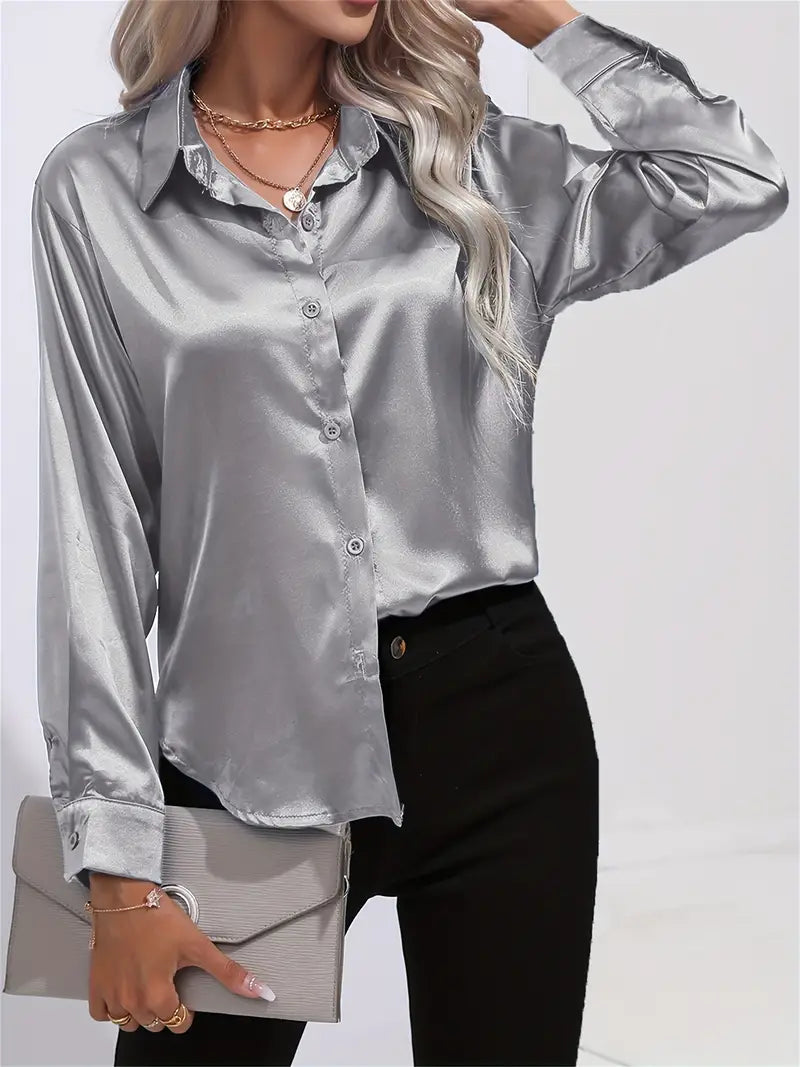 Camille | Blouse en Satin Élégante Tendance Chic