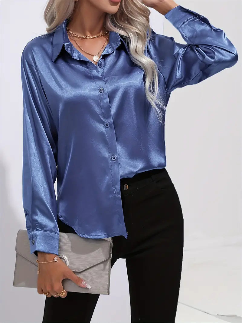 Camille | Blouse en Satin Élégante Tendance Chic