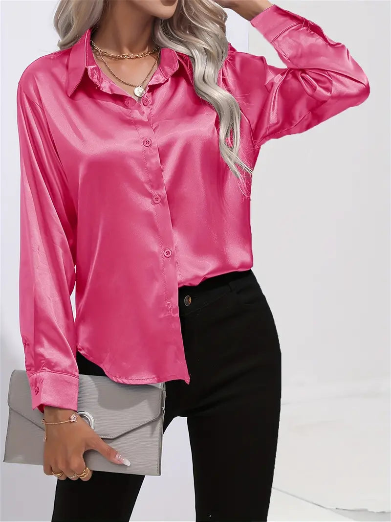 Camille | Blouse en Satin Élégante Tendance Chic