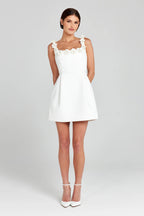 Camille | Robe Mini d'Été Appliqué Floral Tendance Élégant