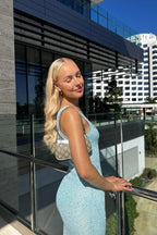 Léa | Robe Maxi à Sequins Tendance Été Élégant