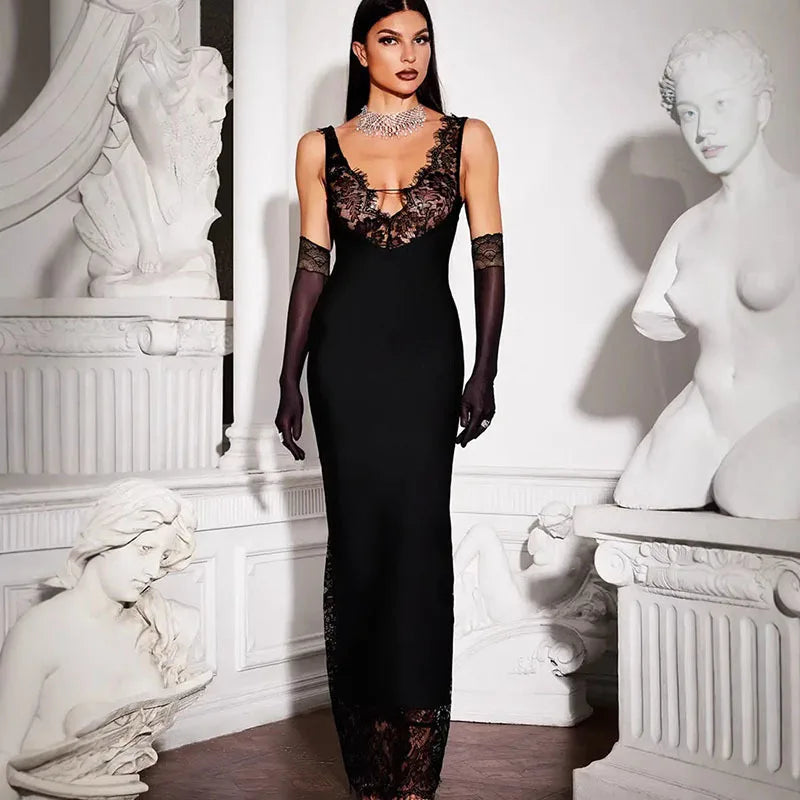 Camille | Robe Maxi en Dentelle Tendance Élégante