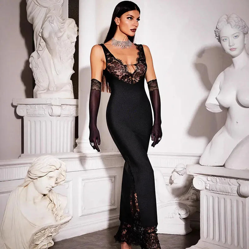 Camille | Robe Maxi en Dentelle Tendance Élégante