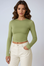 Aria | Haut Stretch à Manches Longues Tendance Élégant