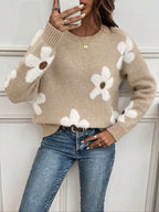 Camille | Pull en Maille Col Rond Tendance Élégant