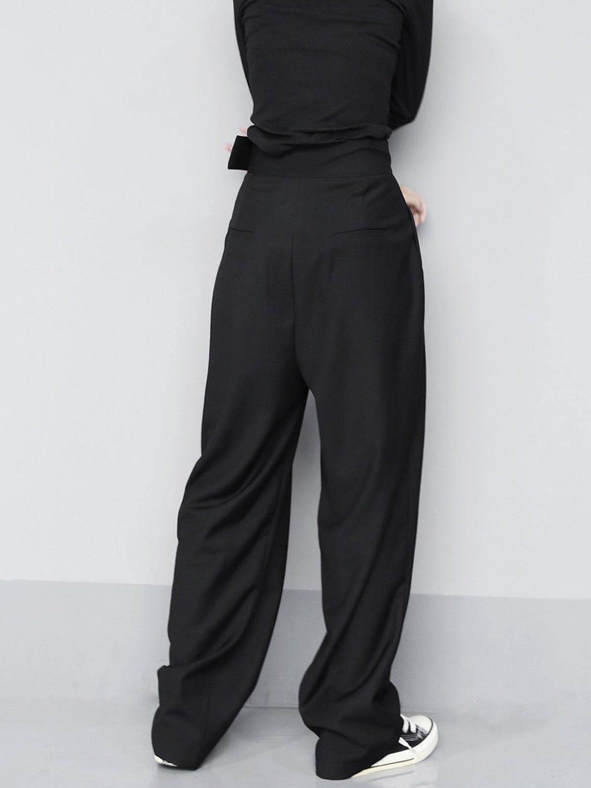 Pantalons à Taille Velcro Tendance à Jambes Larges