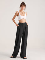 Pantalon Large Taille Haute Tendance Printemps