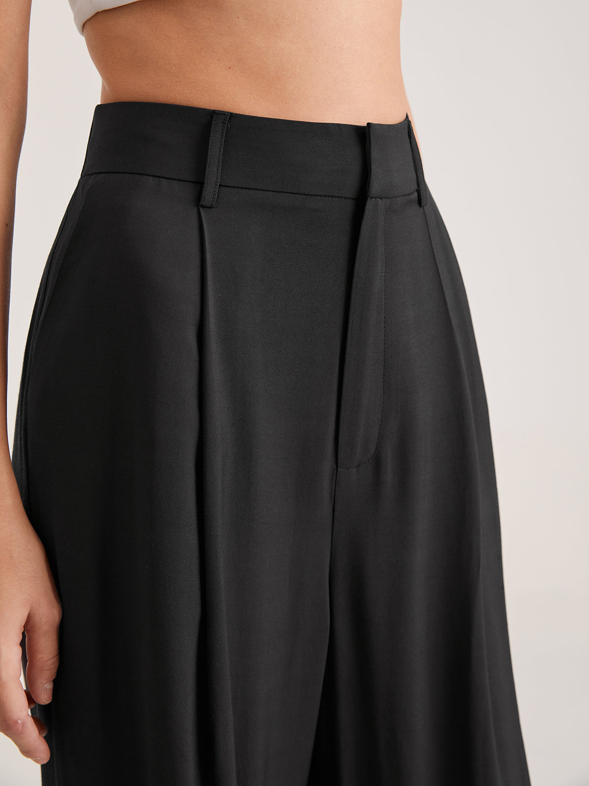 Pantalon Large Taille Haute Tendance Printemps