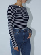 Amélie | Body Rayé Dos Nu Tendance Effortless