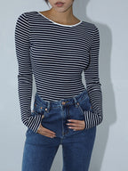 Amélie | Body Rayé Dos Nu Tendance Effortless