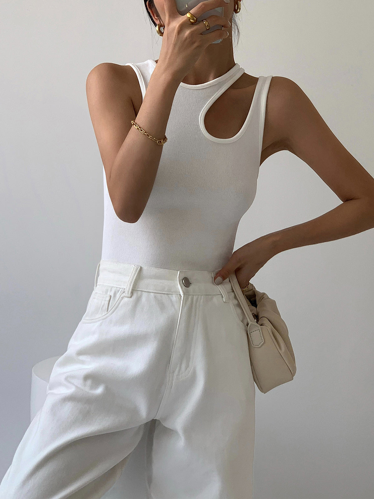 Clara | Débardeur Découpé Côtelé Tendance Effortless