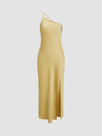Camille | Robe Maxi Satinée Dos Ouvert Tendance Éléguante