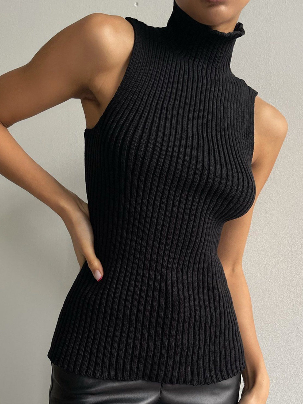 Camille | Débardeur Tricoté Côtelé Tendance Élégant