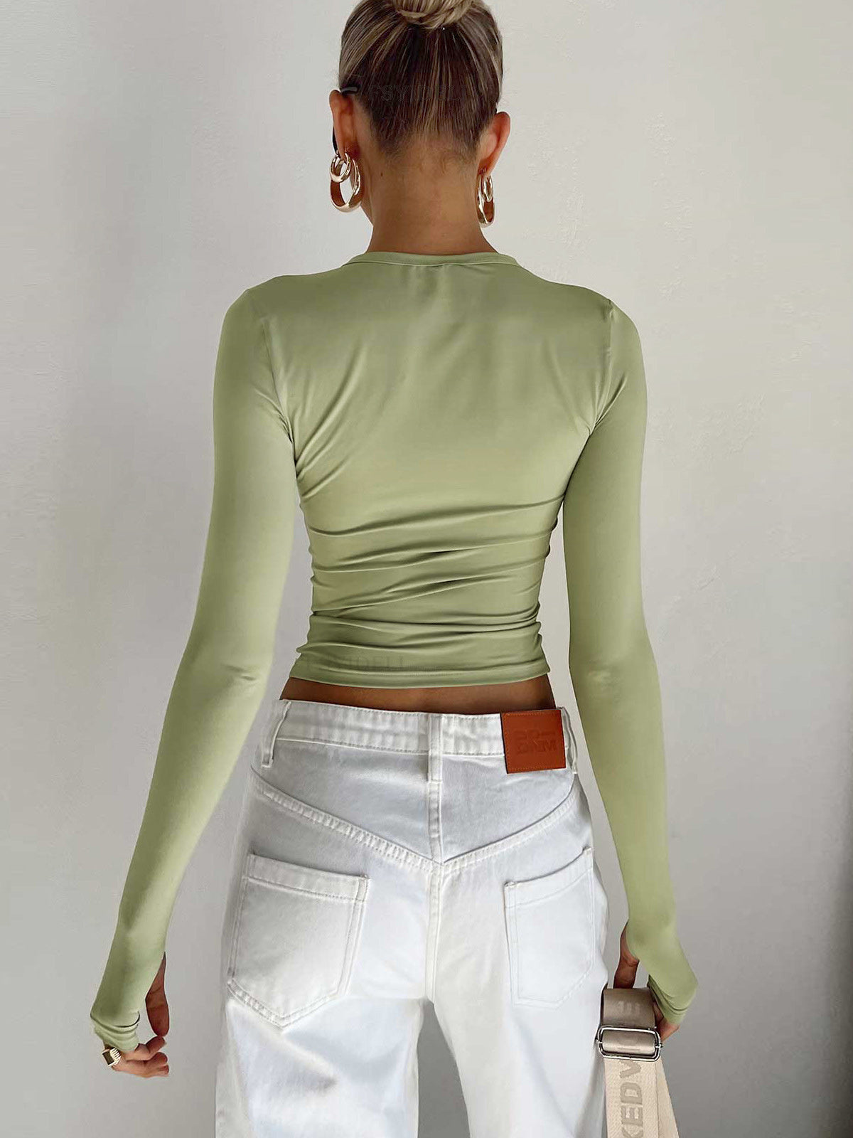 Aria | Haut Stretch à Manches Longues Tendance Élégant