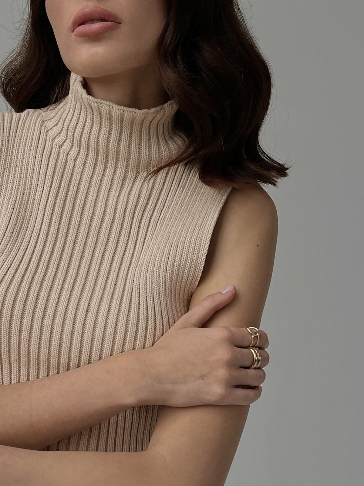 Camille | Débardeur Tricoté Côtelé Tendance Élégant