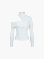 Kaia | Haut Asymétrique Col Montant Tendance Élégant