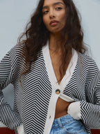 Camille | Cardigan à Boutons Contrastés Tendance Printanier