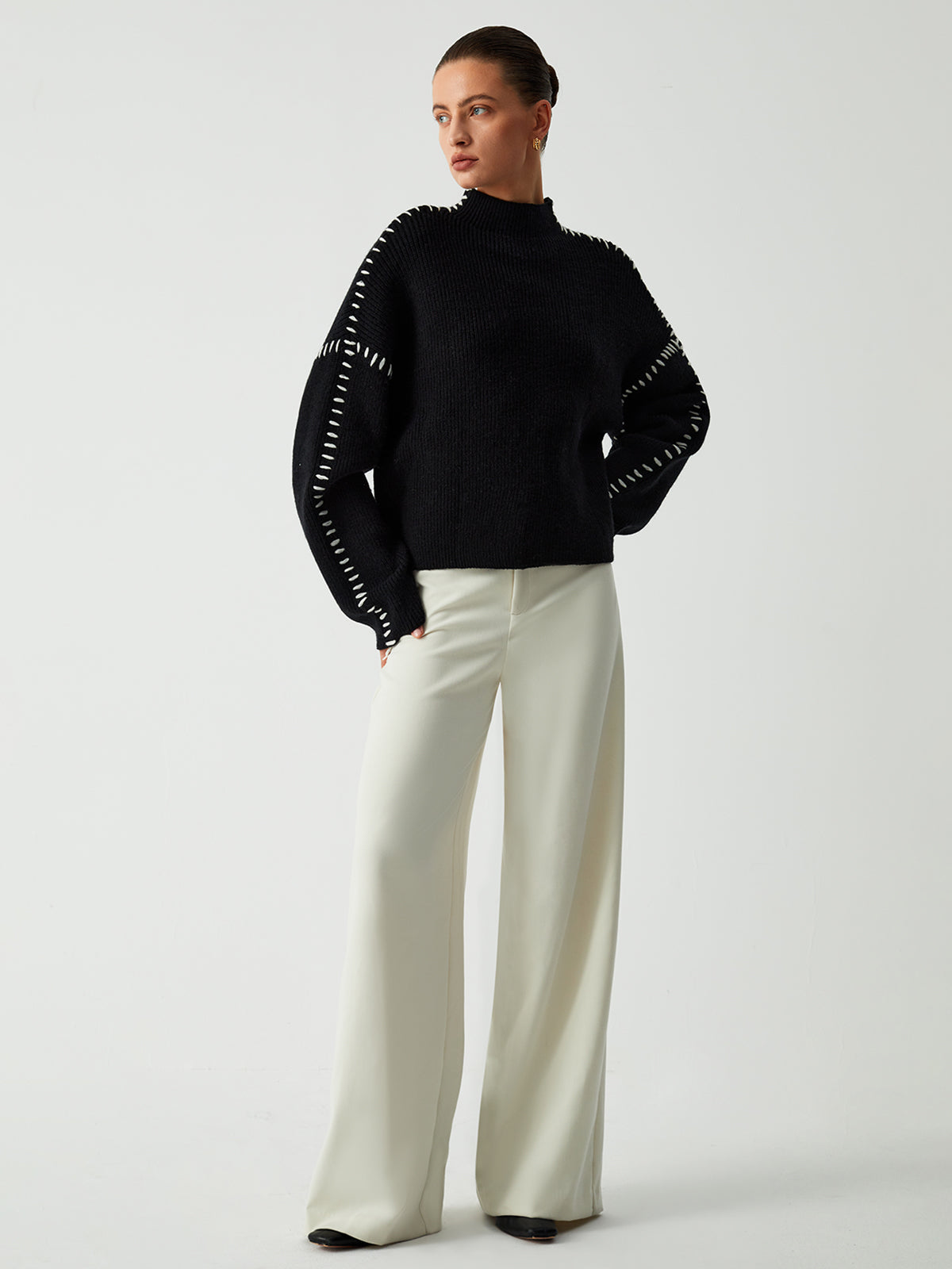 Emma | Pull Oversize Col Montant Tendance Élégant