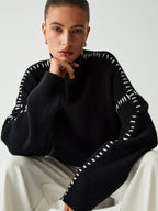 Emma | Pull Oversize Col Montant Tendance Élégant